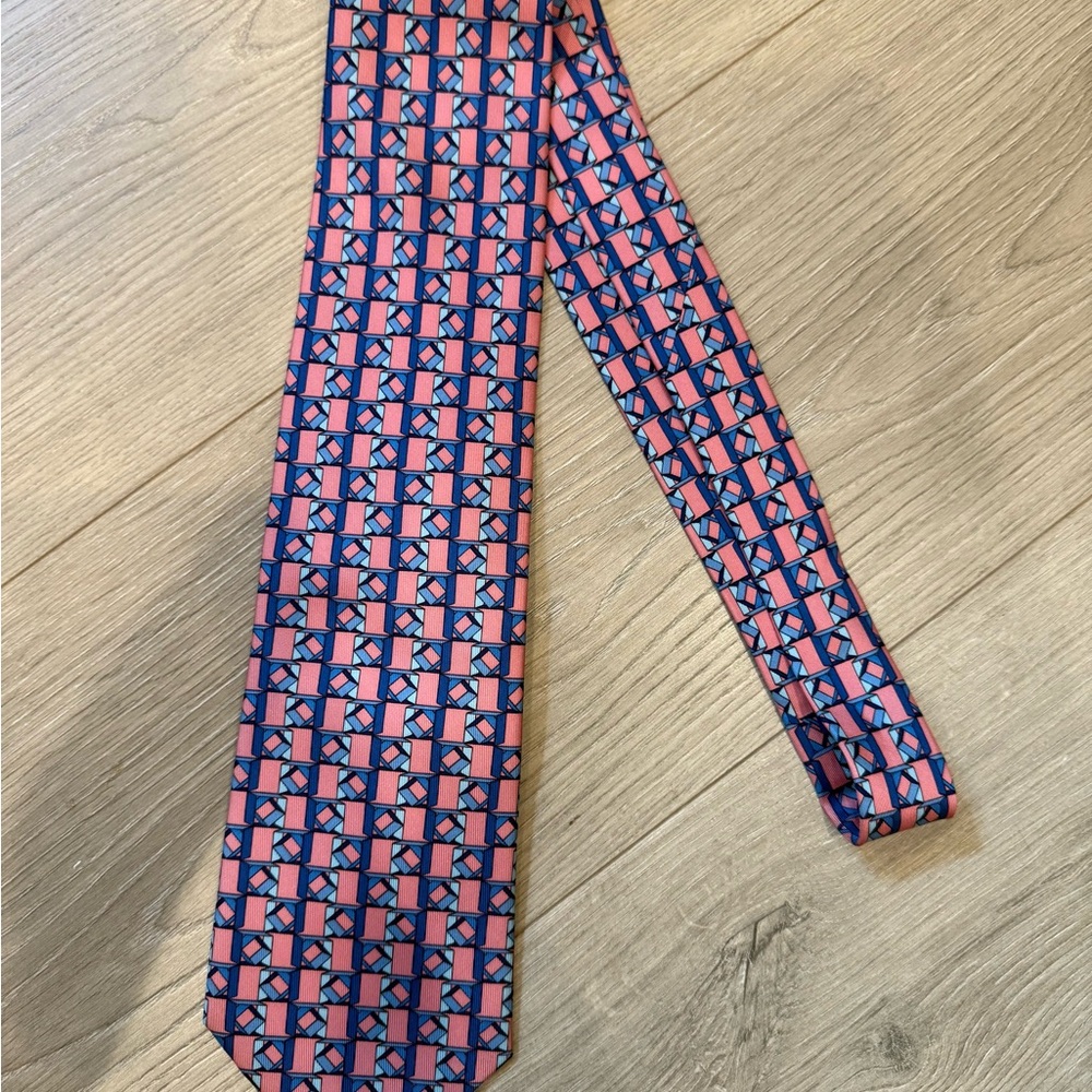 GUCCI Pink and Blue Geometric Tie, NWT